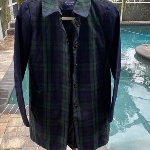 MADEWELL Size XS Navy/Green Plaid Womens Coat